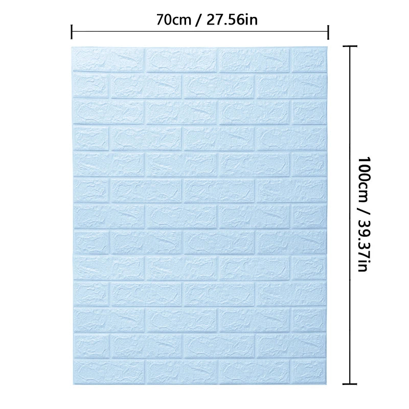 Self Adhesive PVC Waterproof Wallpaper For Home Decoration Peel and Stick 3D Foam Faux Brick Pattern Wall Stickers 70cmx2m