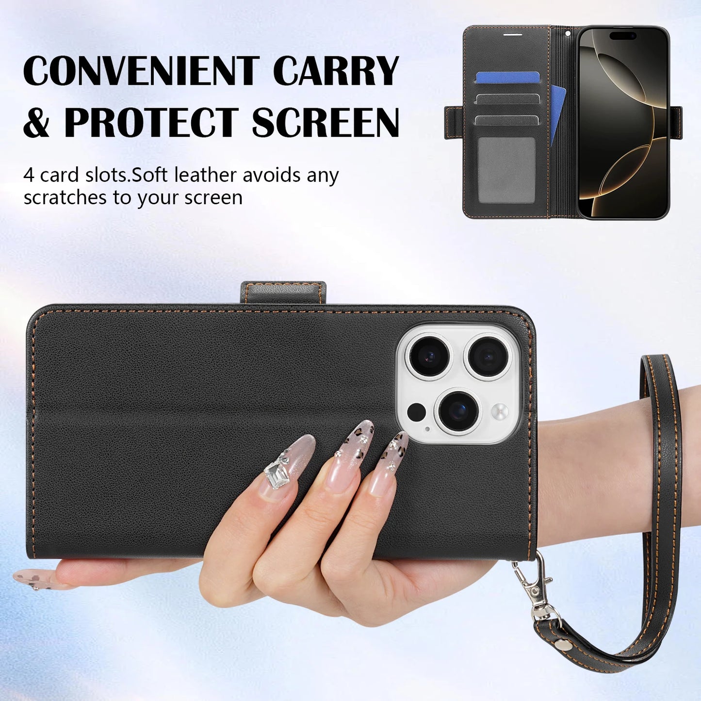 Wallet With Card Slot Bracket Magnetic Flip Leather Case For iPhone Air 17 Pro Max 16e 16 15 Plus 14 13 Mini Shockproof Card Bag