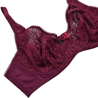 Plus Size Bras For Womens Lace Sexy Bra Perspective Underwire Female Lingerie BH Tops C D DD E F Cup