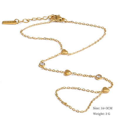 Yhpup Trendy Stainless Steel Zircon Beads Back of Hand Chain Finger Bracelet Fashion Chic Sexy Jewelry Waterproof Wholesale Gift