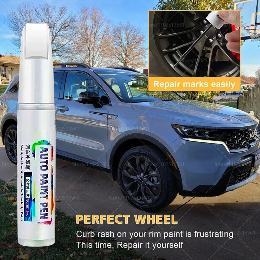 Gloss Black Rim Touch Up Paint Wheel Repair Kit, Quick And Easy Wheel Scratch Repair, Rim Paint For Car Wheel Repair grey Silver