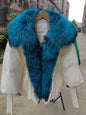 Oversized Winter Warm Real Fox Fur Collar Black Down Coat Women Puffer Outerwear Jackets 2024 Autumn Winter
