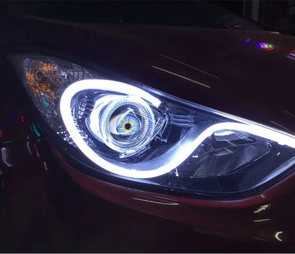 LED Car Dynamic Devil Eye Large Light 3-inch 33 Mode Car Light Remote Modification Eagle Eye 3D Lens Dynamic Pupils Headlight