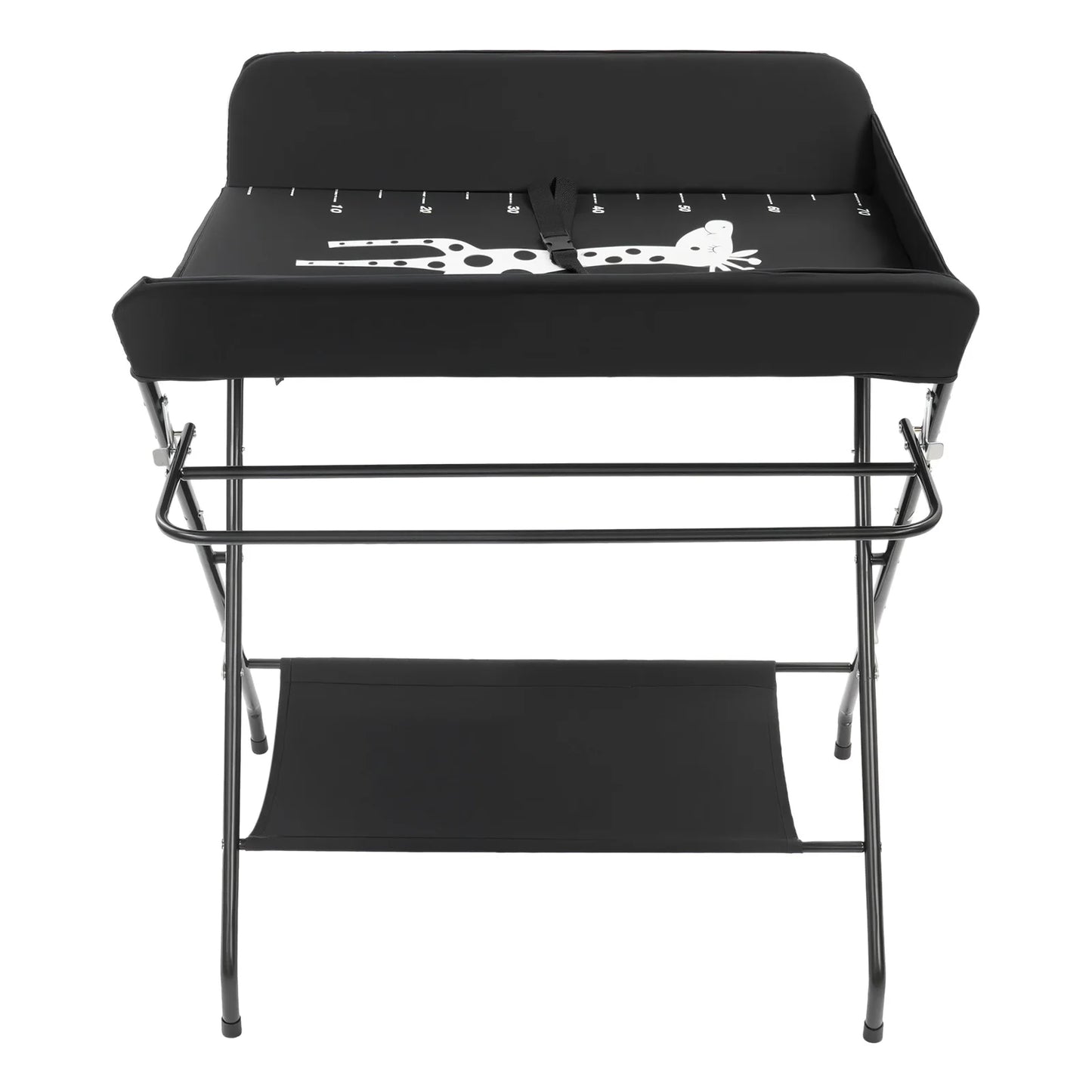 Baby Changing Table Foldable Changing Table with Storage Shelves Cushion with Height Ladder Large Changing Table 80 X 63cm