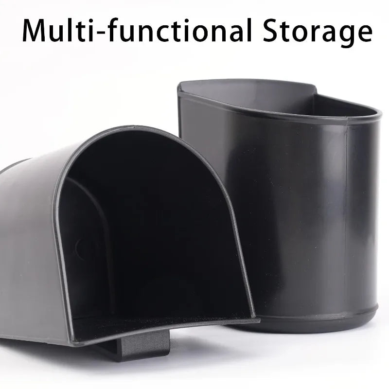 1/2pcs Car Multifunctional Cup Holder Trash Bin Door Seat Back Mount Black Plastic Organizer Auto Storage Box Accessories