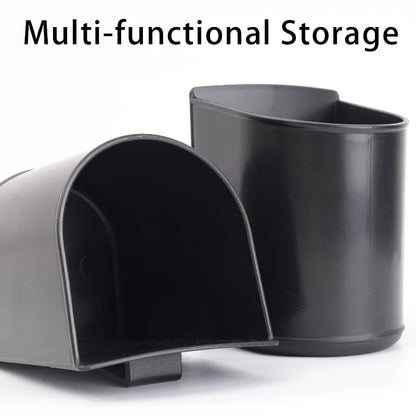 1/2pcs Car Multifunctional Cup Holder Trash Bin Door Seat Back Mount Black Plastic Organizer Auto Storage Box Accessories