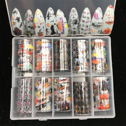 New Flower Nail Foils for Transfer Paper Stickers Floral Adhesive Fruit Nails Wraps Fish DIY Water Marble Nail Art Decorations