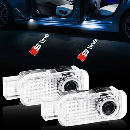 2PCS Car Door LED Light Logo Laser Projector Welcome Light For Audi sline TT Q2 Q3 Q5 Q7 Q8 A3 A4 A5 A6 A7 R8 B5 B6 B7 B8 C5 C6
