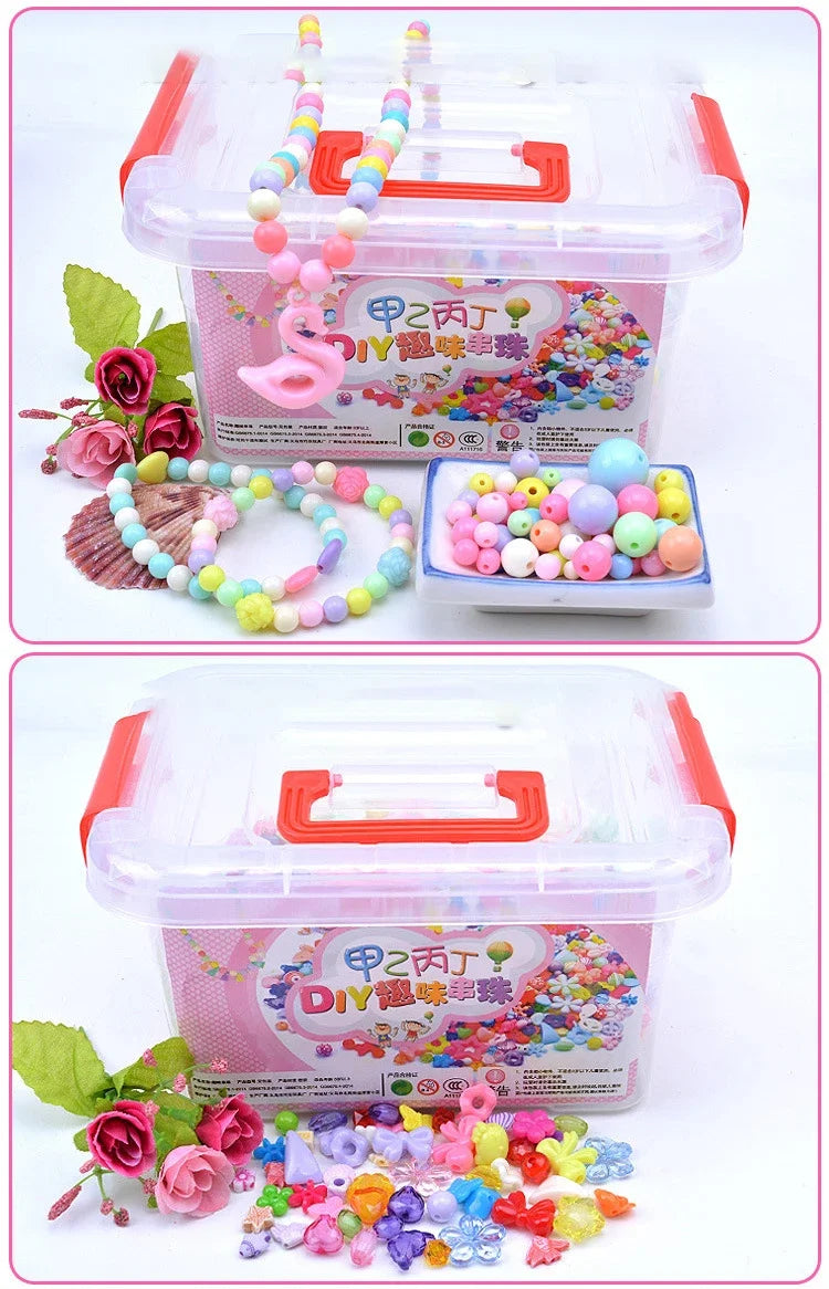 1000Pcs DIY Handmade Beaded Toy with Storage Box Creative Girl Jewelry Bracelet Jewelry Making Toys Educational Children Gift