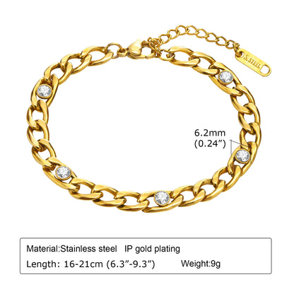 Women Stainless Steel Chain Bracelet,18K Gold Plated Twist Paperclip Adjustable Link Bracelet,Chunky Stackable Layered Jewelry
