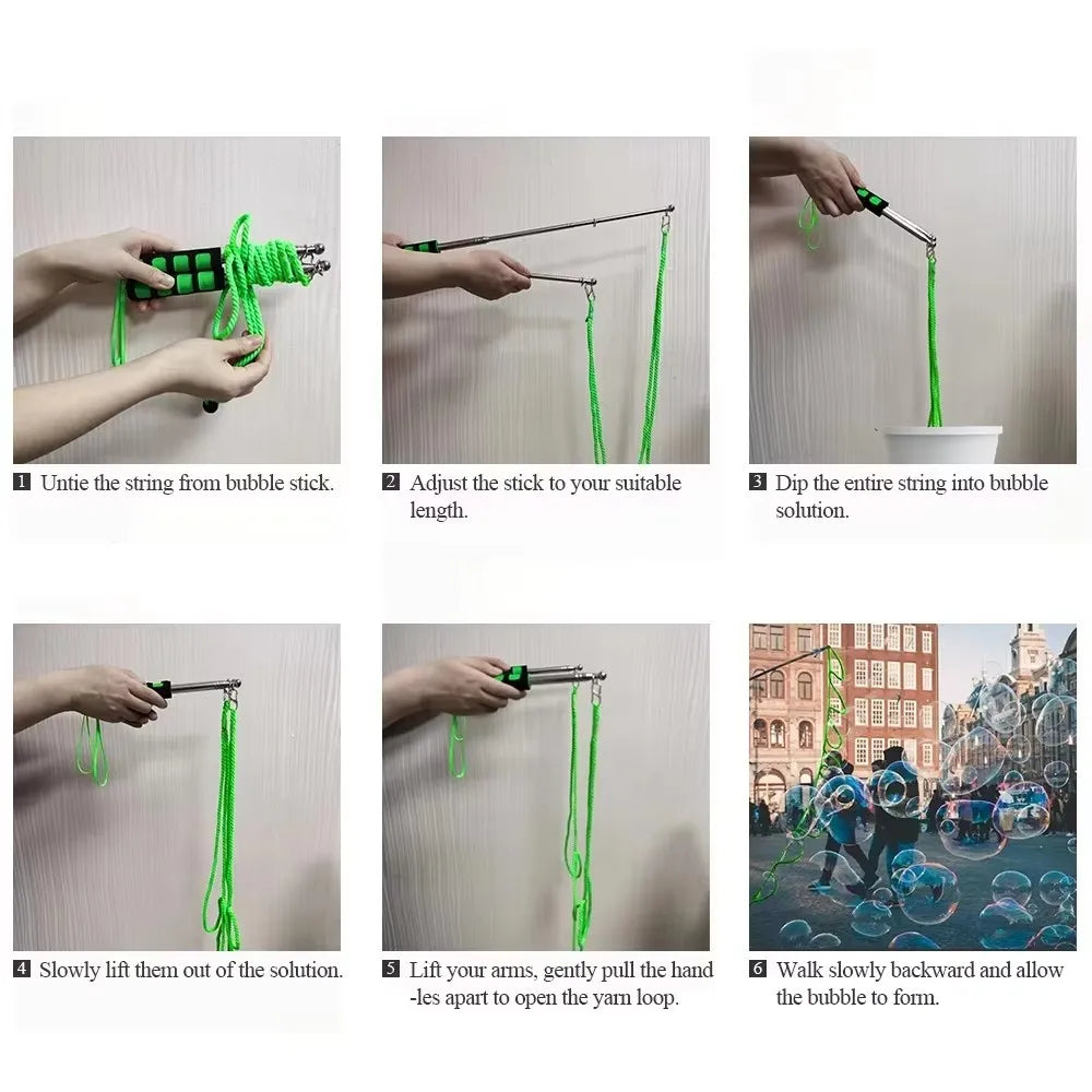Multiple combinations show Performance Props Bubble Rope Scalable Bubble Stick Bubble Circle Performance Props Outdoor Party Toy