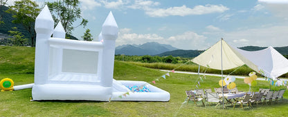 Oxford Jumping Bouncy Castle Bouncer for Wedding Party with Carrying Bag Repair kit Inflatable White Bounce House Professional