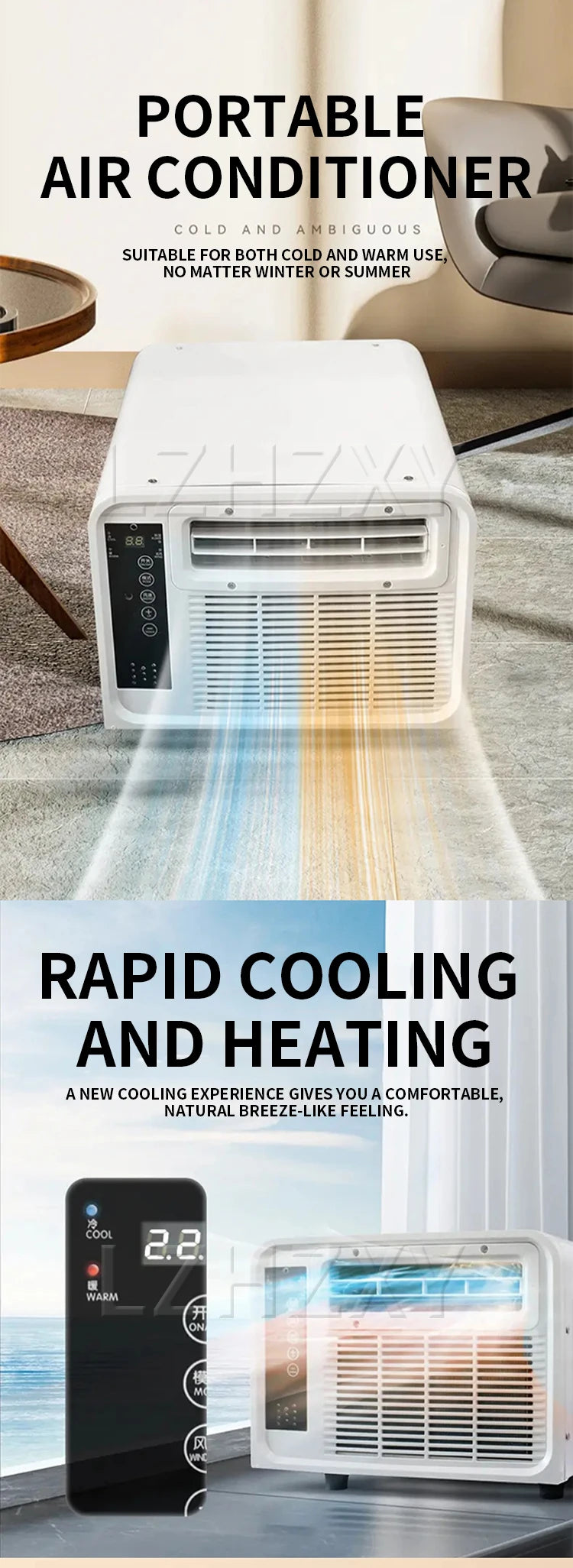 Dual-mode air conditioner with mosquito net and cooling function Outdoor portable air conditioner Electric auxiliary heating pet