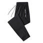 Men's Summer Ice Silk Pants Mesh Quick drying Ankle-banded Breathable Casual Thin Pants Loose Elastic Pants Sports Trousers