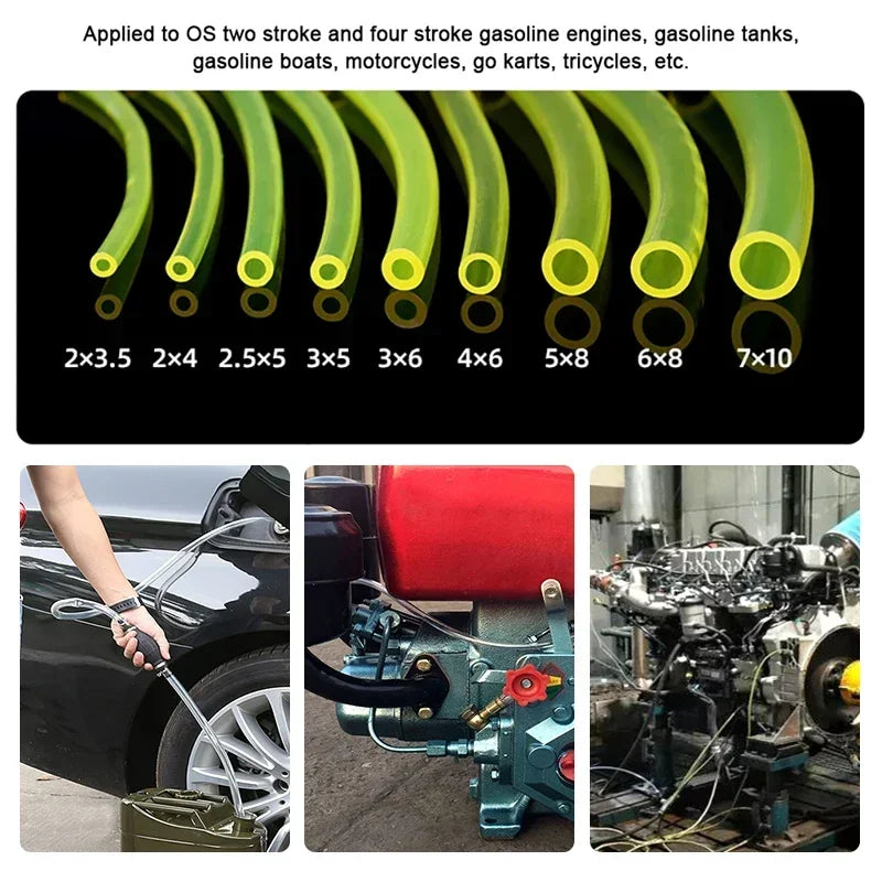 2/5/10m Fuel Gas Hose ID 2mm 2.5mm 3mm 4mm 5mm 6mm 7mm TPU Petrol Pipe for Motorcycle Car Oil Resistant Fuel Pipes