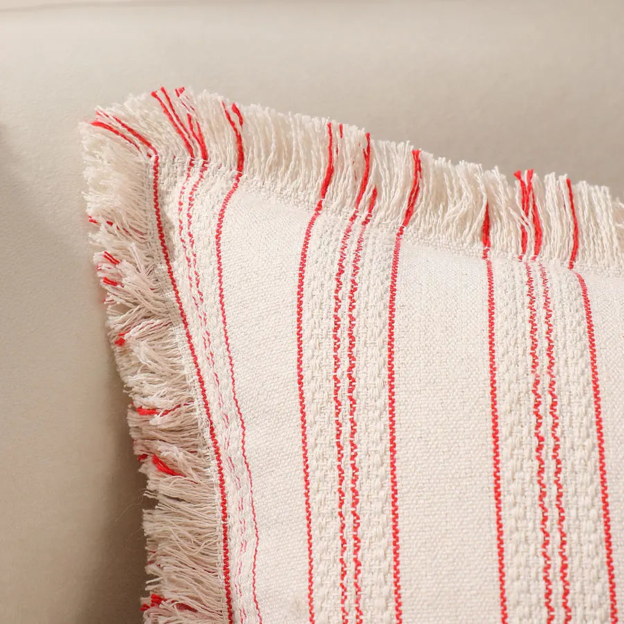 Summer Boho Pillow Covers 30x50 Living Room Sofa Fringed Edges Decorative Striped Throw Pillow Cover BreathableHome Decor