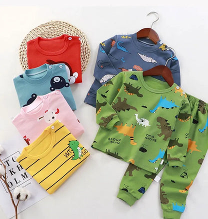 Children Sets Children's Clothing Boys Girls CottonAutumn winter Clothing Pants Sleepwear Underwear Christmas Gift Kids Clothes