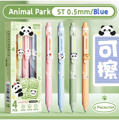 4 Pcs/Set Creative Pull-Type Erasable Gel Pens Blue Ink 0.5mm ST Erasable Pen for School Student Exam Writing Stationery
