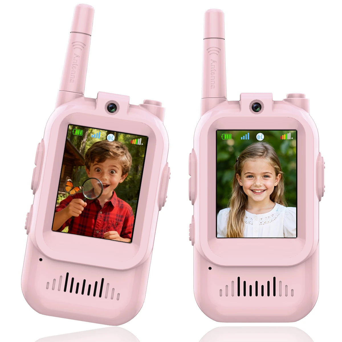 AIRITON JK200 Kids Video Intercom Walkie-talkie Cute Screen Easy Use Rechargeable Large Battery Cute Ham Radio for Gift