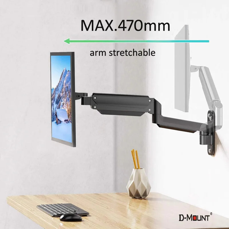 D-MOUNT DW150 Gas Spring 13"-32" TV Wall Mount 2-9KG LCD Monitor Holder  Lifting Swivel Stretch Stands Long Arm 75x75 100x100