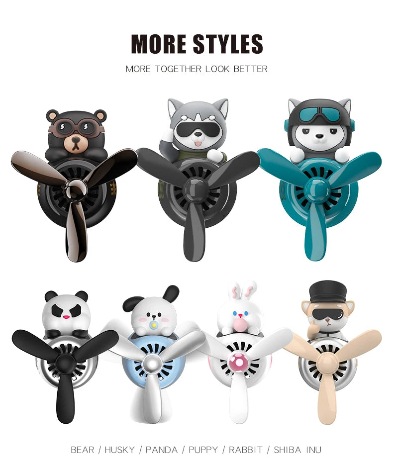 Bear pilot car air freshener flavor dog vent perfume diffuser fragrance scent  auto deroration acccessories aromatherapy auto