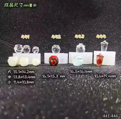 Miniature Food Play Mini Vintage Plate Fruit Plate Dinner Plate Doll House Mini Baking Baking Pan Organizer Jar Silicone Mold