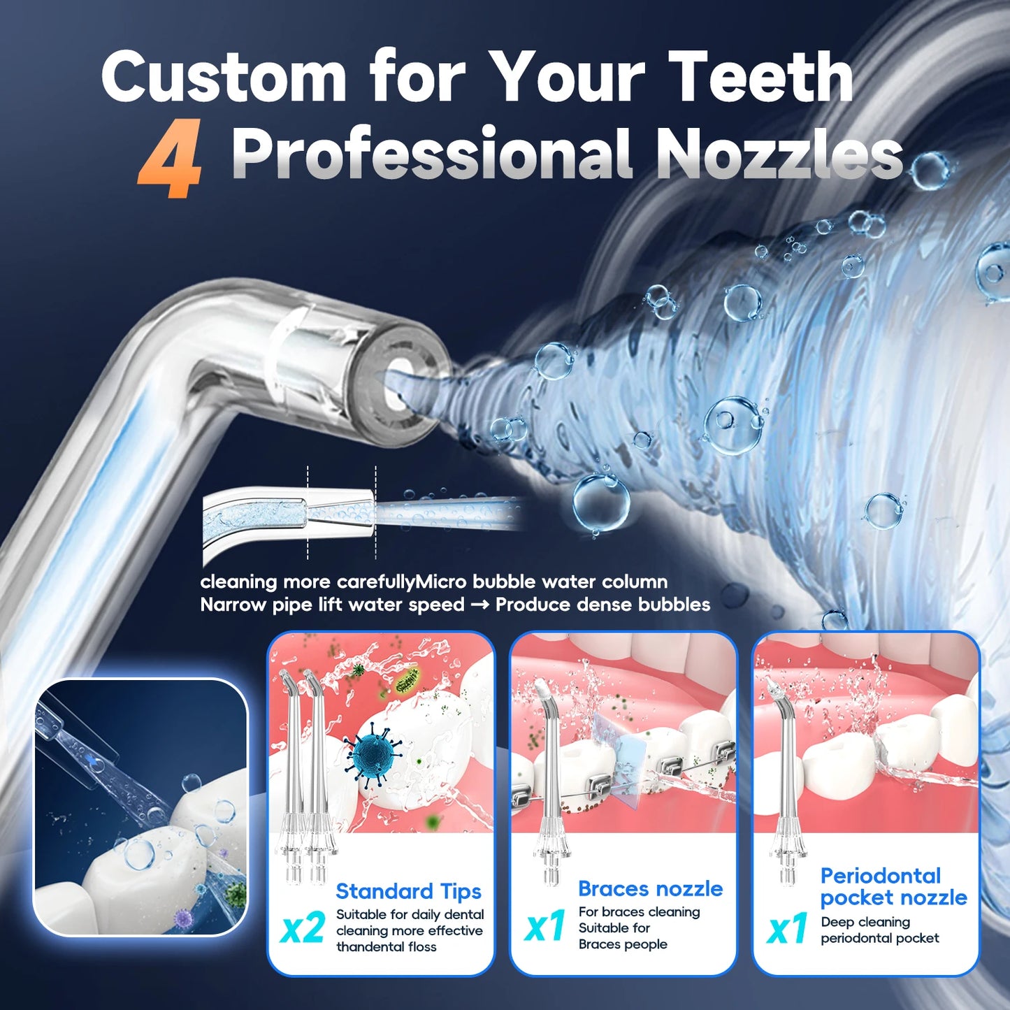 Mornwell F32 Water Floss Oral Teeth Whitening Home Appliance Sonic Water Flosser 260ML Tank Teeth Cleaner Oral Water Jet