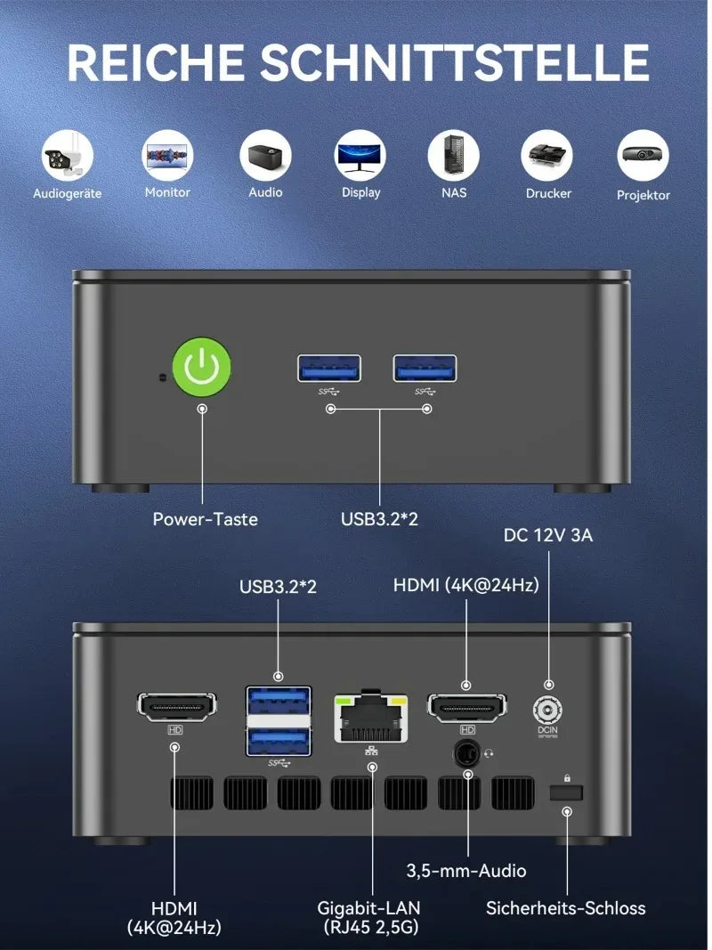 GMKtec G3 Pro Core i3-10110U MINI PC DDR4 NVMe SSD WIFI6 BT5.2 Desktop Windows 11 Pro Office Gaming Computer