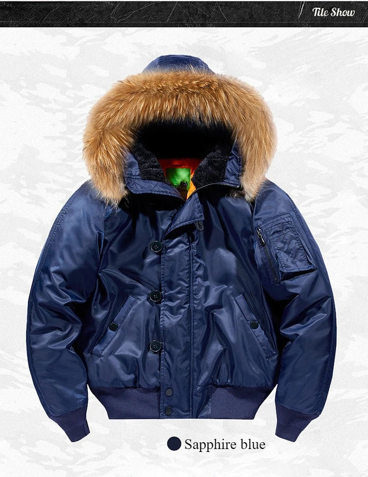 Pilot Men's jackets Thicken Winter Jacket Padding Man Down Jacket Coat Parkas Outdoor Fur Hooded Cotton Padded Jacket HXY0257
