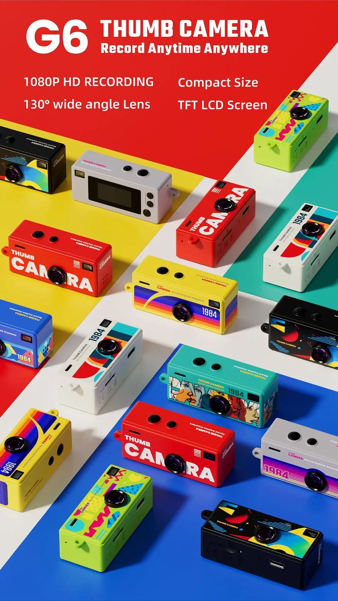 Mini Digital Camera 0.96 Inch Keychain Camera Retro Support Memory Card 1080P Very Small Camcorder Video Recorder with Flash