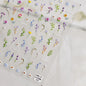 1Sheet 5D Soft Embossed Relief Nail Stickers Cute Daisies Self Adhesive Slider Stickers Press On Nails DIY Japanese Nail Art Dec
