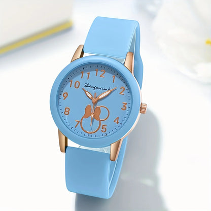 Casual Round Pointer Women Quartz Watch Cute Candy Color Analog Silicone Band Wrist Watch For Woman Clock