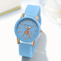 Casual Round Pointer Women Quartz Watch Cute Candy Color Analog Silicone Band Wrist Watch For Woman Clock