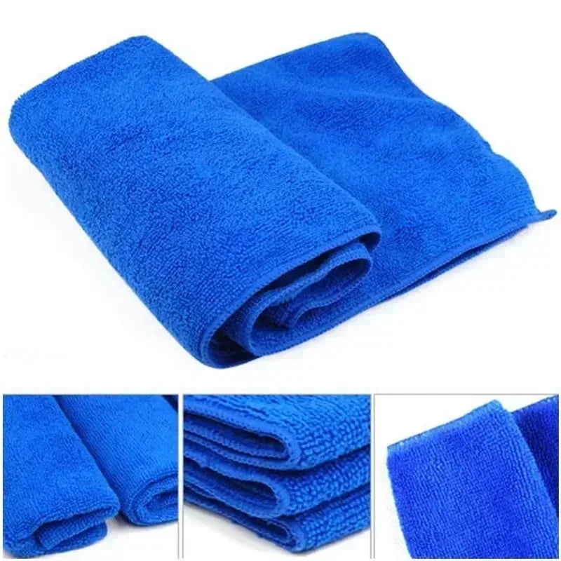 30x30cm Multi-Use Microfiber Cloth - Blue Super Absorbent Towel For Car Care Kitchen Home & Office Cleaning