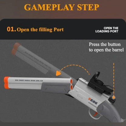 S686 Double Barrel Soft Bullet Toy Gun, Dual‑Shot Foam Dart Launcher with Sight Manual Loading Shooting Toy for Outdoor Game