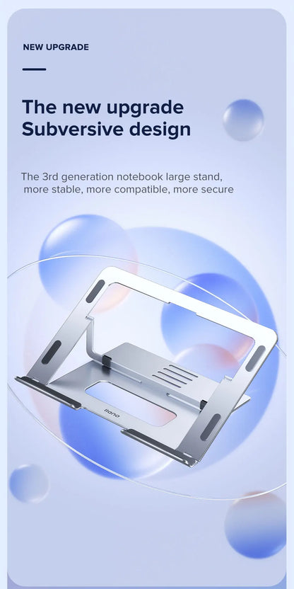 llano Laptop Stand ipad stand computer stand Aluminum Alloy Portable Adjustable Desktop Notebook Holder for 7-17.3 inch