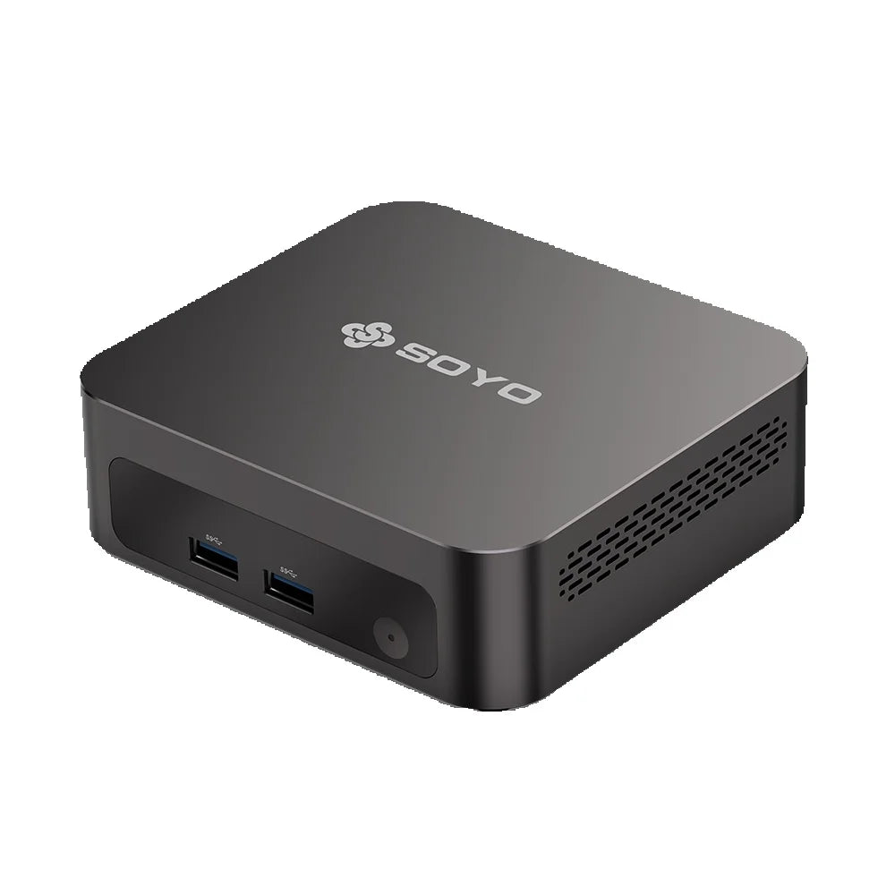 SOYO Y5 Plus Mini PC Intel Core i7 4th Gen CPU with Windows 11 Pro, 8GB RAM, 128GB M.2 SSD, Supports Dual 4K Displays via USB-C, Ideal for Office and Business