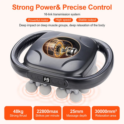 16-Head Fascia Gun High-Frequency Vibration Body Massage Gun Waist and Back  Massager Neck Shoulder Massager Muscle masajeador