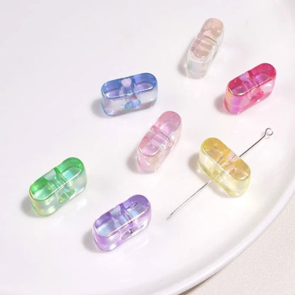 10pcs New Acrylic Iridescent Beads DIY Keychain Mixed Color Letter Beads Bag Charm Phone Chain Jewelry Making Beads Gifts Giving