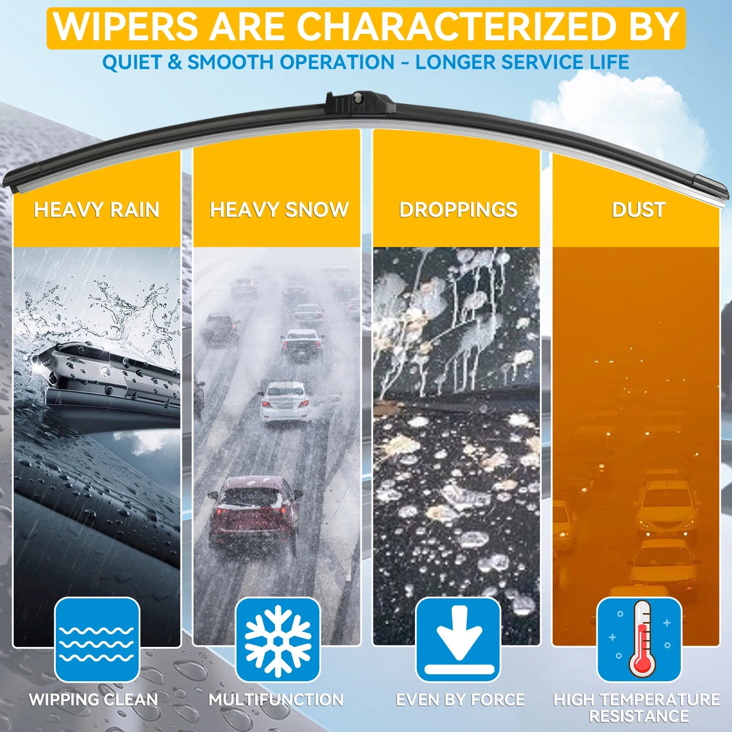 Erick's Wiper LHD Front Wiper Blades For Porsche Cayenne 2007 - 2017 Windshield Windscreen Clean Window Car Rain Brushes 26"+26"