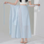 Chic Korea Clothes Summer Women Cute Sweet GIrls Solid Robe Holiday Date High Waist Retro Vintage Wrap One-Piece Lace-Up Skirts