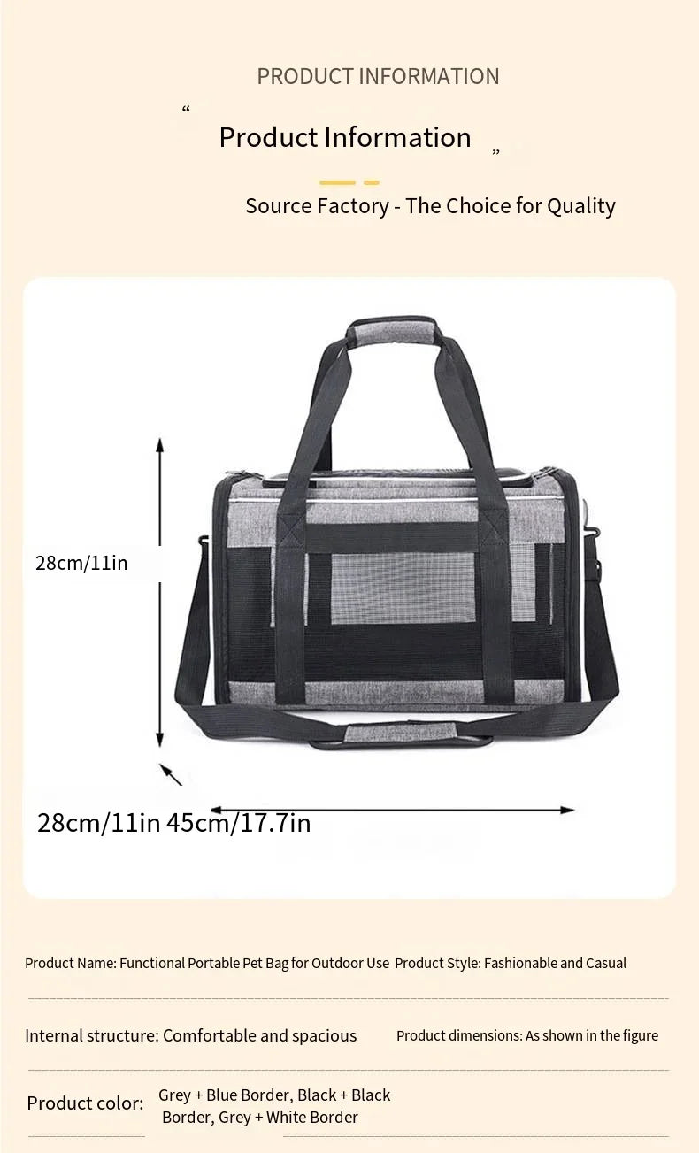 Large Capacity Mesh Breathable Pet Bag Outdoor Portable Cat Backpack Breathable Mesh Pet Travel Carrier Cats Daily Outdoor Use