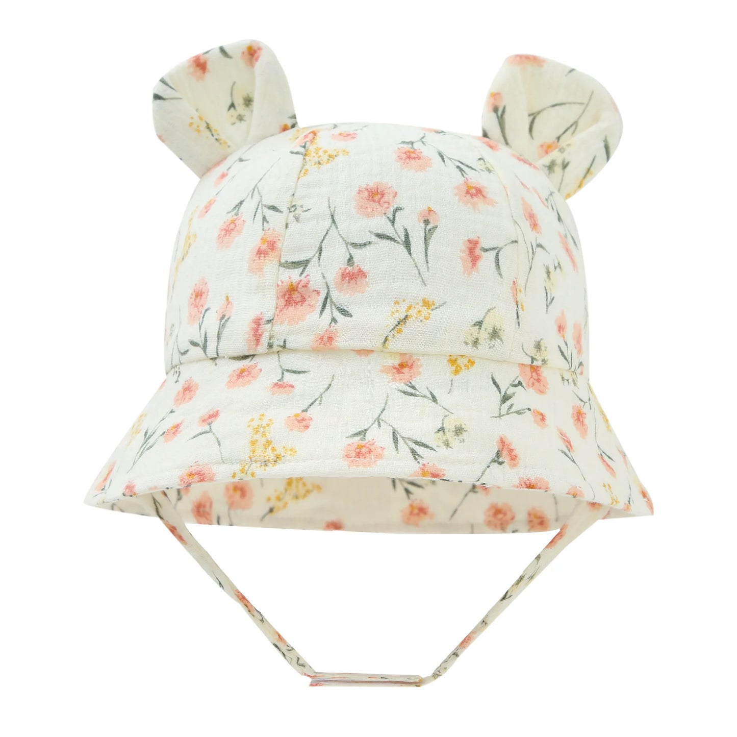 Baby Cotton Sun Hat New Children Outdoor Rabbit Ear Beach Caps Boy Girl Print Panama Hat Unisex Beach Bucket Hat For 3-12 Months
