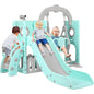 3-in-1 Toddler Slide Climber Playset, Freestanding Slide for Kids Indoor Outdoor Toy W/ Telescope, Tunnel, Basketball Hoop, Ball