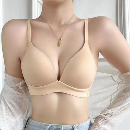 Japanese Style Seamless Push-Up Bra Comfort Wireless Underwear Women's Deep V Neck Bralette 3/4 Cup Daily Comfort Lingerie S-XL