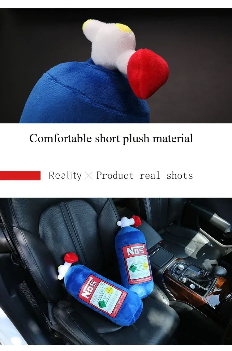 New Car Neck Pillow Car Headrest for Driver Front NOS Nitrous Oxide Bottle Car Decor Headrest Cushion Plush Pillow Auto Parts