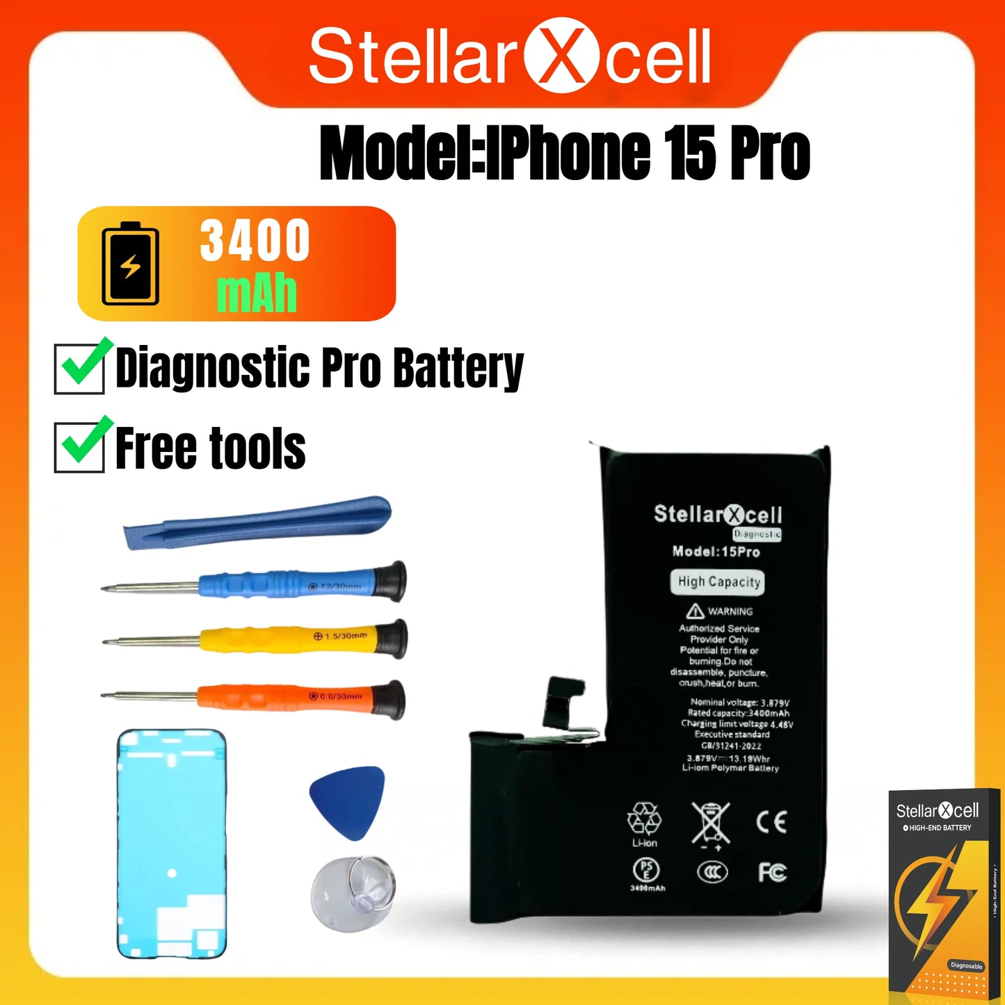 High Capacity Diagnostic Battery OEM TI BMS No Pop Up Message Run Diagnose for iPhone 12 13 14 15 Pro Max Pro Mini Plus