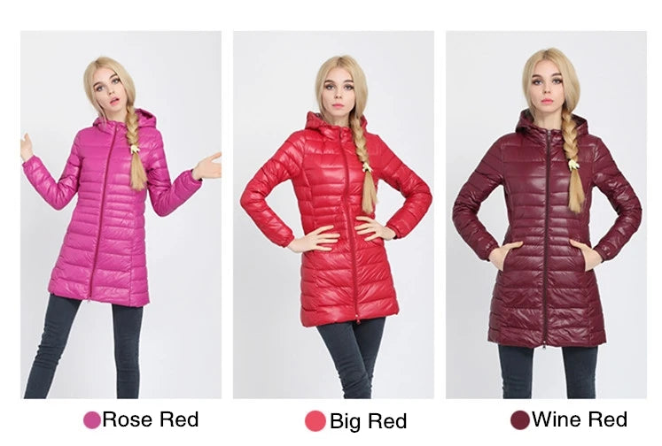 Women Spring/Autumn Ultra Lightweight Quilted Jacket 2023 New Woman Water and Wind-Resistant Big Size women Hoodies coat