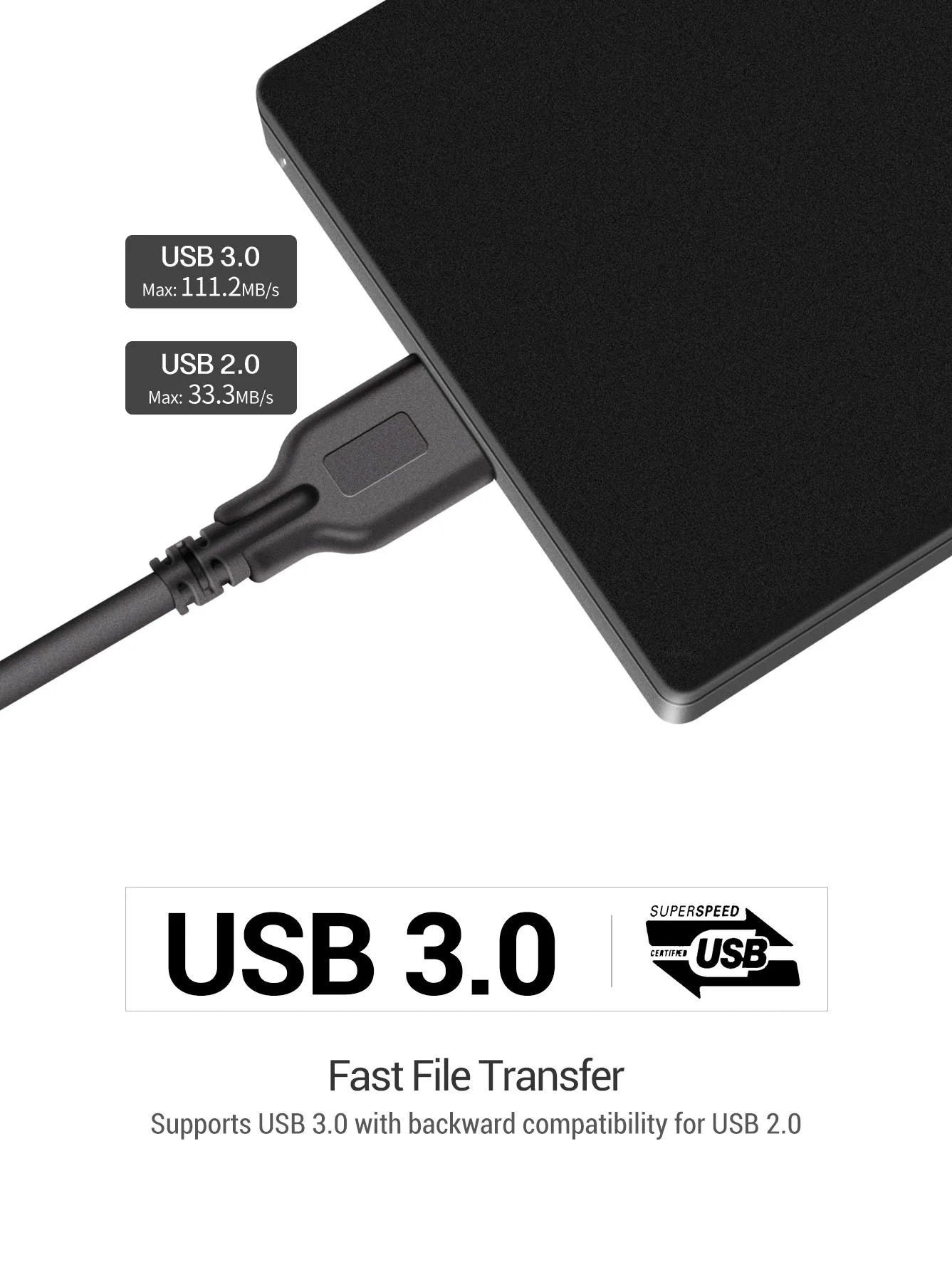 KESU HDD 2.5" Portable External Hard Drive 2TB/1TB/500GB/750GB USB3.0 Disk Memory for PC Tablets PS4 Notebook Desktop Computer