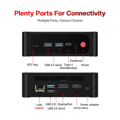 Beelink SER5 Max AMD Ryzen7 7735HS SER3 R3 3200U R5 5500U 5625U DDR4 16G RAM 500G Mini PC Support WiFi6 Type-C Desktop Computer